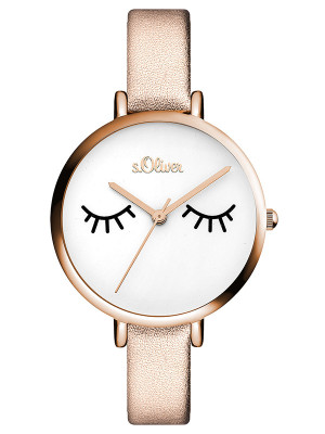 s.Oliver bracelet-montre en similicuir roze SO-3533-LQ