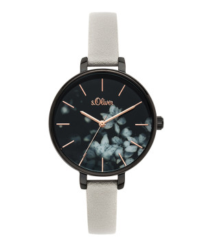 s.Oliver Synthetic leather strap gray SO-3590-LQ