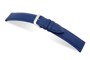 SELVA bracelet en cuir facile à changer 24mm bleu royal avec couture - MADE IN GERMANY