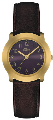 s.Oliver bracelet-montre en cuir brun SO-1948-LQ