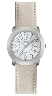 s.Oliver bracelet-montre en cuir blanc SO-2101-LQ