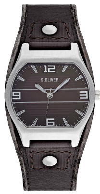 s.Oliver bracelet-montre en cuir brun SO-1819-LQ