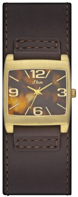 s.Oliver bracelet-montre en cuir brun SO-2367-LQ