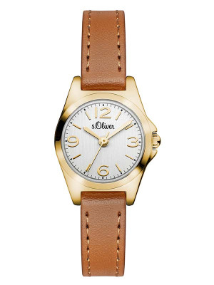 s.Oliver bracelet-montre en cuir brun SO-3126-LQ
