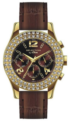 s.Oliver bracelet-montre en cuir brun SO-2536-LM