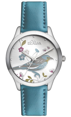 s.Oliver bracelet-montre PU plastique turquoise SO-2517-LQ