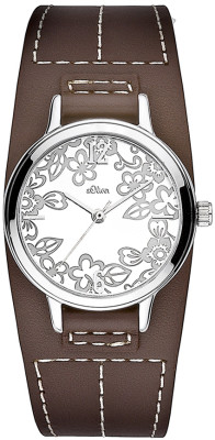 s.Oliver bracelet-montre en cuir brun SO-1559-LQ