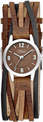 s.Oliver bracelet-montre en cuir brun SO-1725-LQ