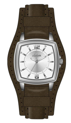 s.Oliver bracelet-montre en cuir brun SO-3167-LQ