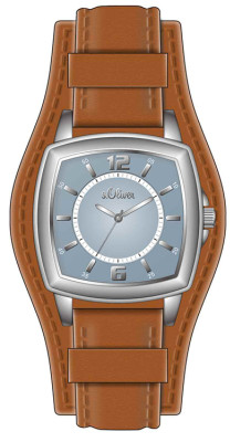 s.Oliver bracelet-montre en cuir brun SO-3168-LQ