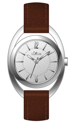 s.Oliver bracelet-montre en cuir brun SO-3161-LQ