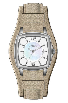 s.Oliver bracelet-montre en cuir brun SO-3166-LQ
