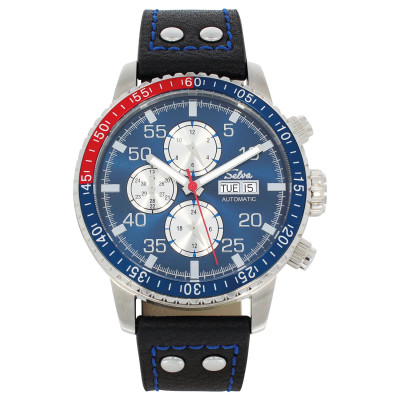 SELVA Men's Watch »Carlos« - blue dial - with mesh strap